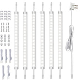 Under Cabinet Lighting, Dimmable 12 inch Under Counter Lights, 120V Plug in & Hardwired, Linkable LED Closet Lights for Kitchen, Shelf, Workbench, Desk,Cupboard,Garage (6 PCS),Cold White 6000K